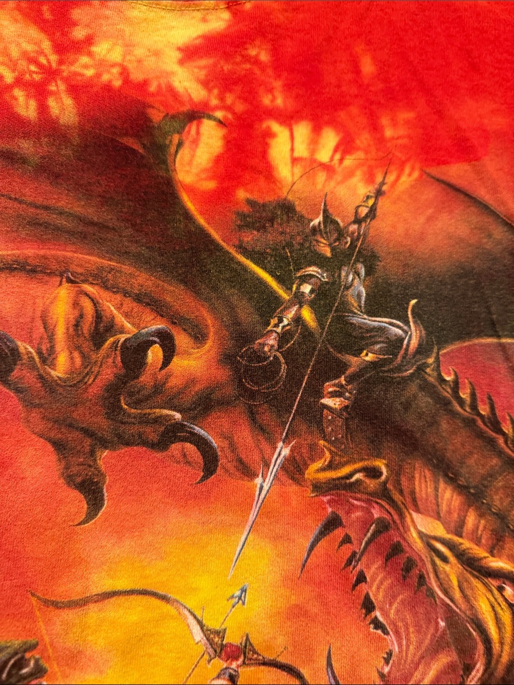 The Mountain Red & Yellow Tie-Dye Dragon Battle Graphic Tee - Picture 4 of 8
